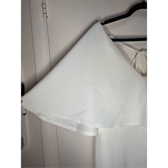 ASOS Curve Cape Plunge Midi Bodycon Dress white size 14 NWT - Picture 7 of 15